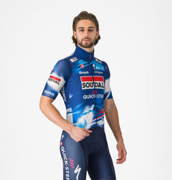 CASTELLI Cycling gilet - PRO LIGHT WIND QUICK STEP 2025 - blue/red