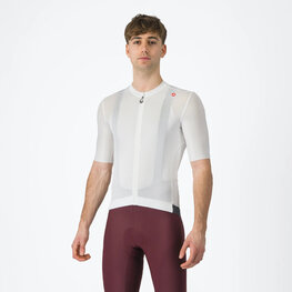 CASTELLI Cycling short sleeve jersey - ESPRESSO - white