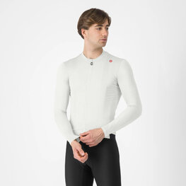 CASTELLI Cycling summer long sleeve jersey - ESPRESSO - white