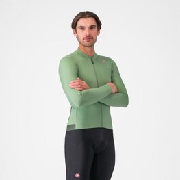 CASTELLI Cycling winter long sleeve jersey - ESPRESSO THERMAL - light green