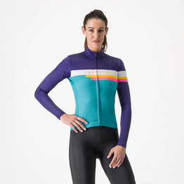 CASTELLI Cycling winter long sleeve jersey - TORNARE - turquoise/multicolour
