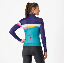 CASTELLI Cycling winter long sleeve jersey - TORNARE - turquoise/multicolour