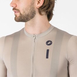 CASTELLI Cycling short sleeve jersey - DRITTONE LOGO - beige