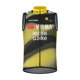 RAPIDGEAR Cycling gilet - VISMA TDF25 REPLICA WINDBODY - yellow/black