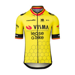 RAPIDGEAR Cycling short sleeve jersey - TEAM VISMA BELGIUM CHAMPION 2025 - yellow