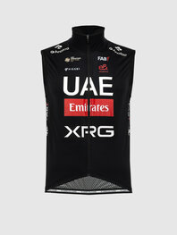PISSEI Cycling gilet - UAE TEAM EMIRATES - XRG 2025 OFFICIAL WATERPROOF - black