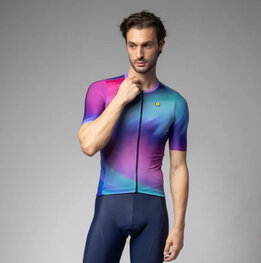 ALÉ Cycling short sleeve jersey - AURORA PR-E - pink/blue/turquoise