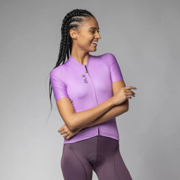 ALÉ Cycling short sleeve jersey - COLOR BLOCK PRAGMA - purple