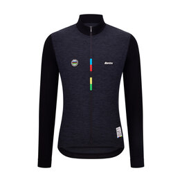 SANTINI Cycling summer long sleeve jersey - UCI WORLD CHAMPION - black