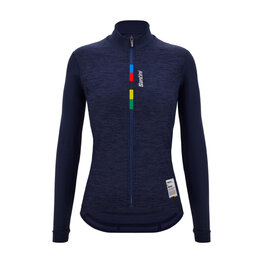 SANTINI Cycling winter long sleeve jersey - UCI OFFICIAL W - blue