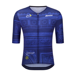 SANTINI Cycling short sleeve jersey - TDF ARRIVÉE ARC DE TRIOMPHE - blue