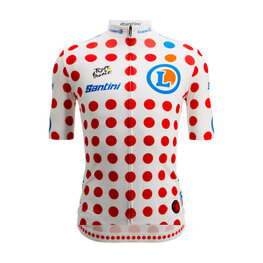 SANTINI Cycling short sleeve jersey - TOUR DE FRANCE - POLKA DOT JERSEY - multicolour