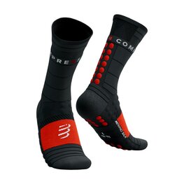 COMPRESSPORT Cyclingclassic socks - PRO RACING WINTER RUN - black/red