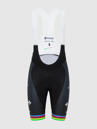 PISSEI Cycling bib shorts - TADEJ POGACAR WORLD CHAMP REPLICA - black