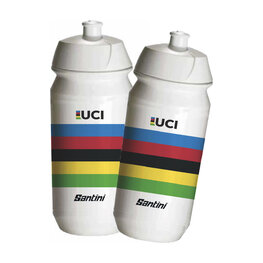 SANTINI Cycling water bottle - UCI - white/multicolour