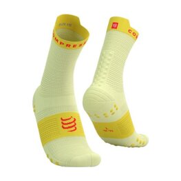 COMPRESSPORT Cyclingclassic socks - PRO RACING V4.0 RUN HIGH - yellow/red