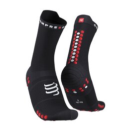 COMPRESSPORT Cyclingclassic socks - PRO RACING  V4.0 RUN HIGH - black/red
