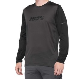 100% SPEEDLAB Cycling summer long sleeve jersey - RIDECAMP - black/grey