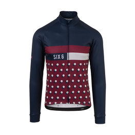 AGU Cycling winter long sleeve jersey - SIX6 DOT WINTER - blue/bordeaux