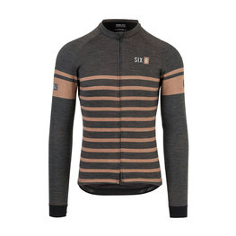 AGU Cycling winter long sleeve jersey - SIX6 MERINO WINTER - black/brown