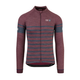 AGU Cycling winter long sleeve jersey - SIX6 MERINO WINTER - blue/bordeaux