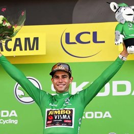 AGU Cycling fingerless gloves - JUMBO-VISMA 2022 - green