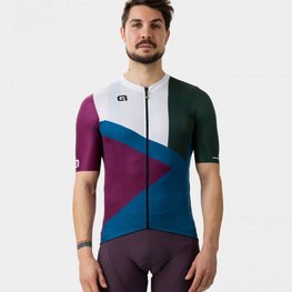 ALÉ Cycling short sleeve jersey - NEXT - green/bordeaux/white/blue