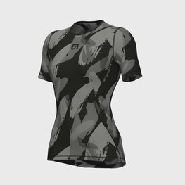 ALÉ Cycling short sleeve t-shirt - BRUSH INTIMO LADY - black/grey