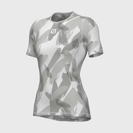 ALÉ Cycling short sleeve t-shirt - BRUSH INTIMO LADY - white/grey