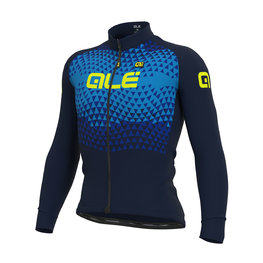 ALÉ Cycling winter long sleeve jersey - SUMMIT WINTER - light blue/blue