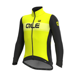 ALÉ Cycling thermal jacket - LOGO DWR STRETCH - black/yellow