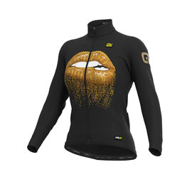 ALÉ Cycling winter long sleeve jersey - LIPS LADY WINTER - gold/black