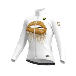ALÉ Cycling winter long sleeve jersey - LIPS LADY WINTER - gold/white