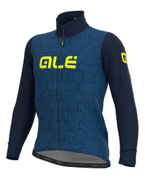 ALÉ Cycling thermal jacket - SOLID CROSS - blue