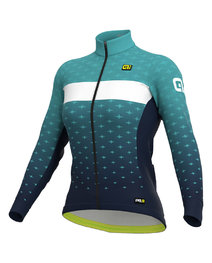ALÉ Cycling winter long sleeve jersey - PR-R STARS LADY WNT - light blue/blue
