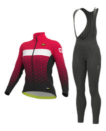 ALÉ Cycling winter set - PR-R STARS LADY WNT - pink/black