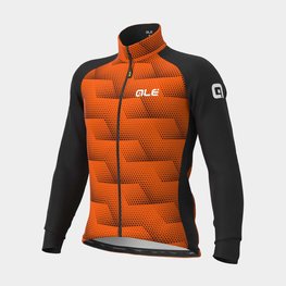 ALÉ Cycling thermal jacket - SOLID SHARP - orange/black