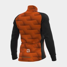 ALÉ Cycling thermal jacket - SOLID SHARP - orange/black