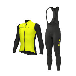 ALÉ Cycling winter set with jacket - FONDO 2.0 + WINTER - yellow/black