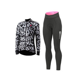 ALÉ Cycling winter set - RIDE + ESSENTIAL W - black/white