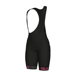 ALÉ Cycling bib shorts - TRAGUARDO LADY - pink/black