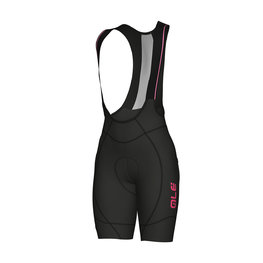 ALÉ Cycling bib shorts - AGONISTA 2 LADY - black/pink