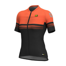 ALÉ Cycling short sleeve jersey - SLIDE LADY - orange/black
