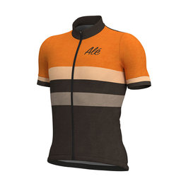 ALÉ Cycling short sleeve jersey - VINTAGE MERINO - orange/black