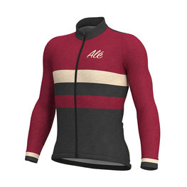 ALÉ Cycling summer long sleeve jersey - VINTAGE SMR MERINO - black/purple