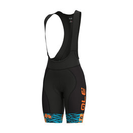 ALÉ Cycling bib shorts - SAVANA LADY  - orange/blue/black