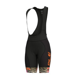 ALÉ Cycling bib shorts - SAVANA LADY  - black/gold/orange