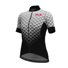 ALÉ Cycling short sleeve jersey - HEXA LADY  - white/black
