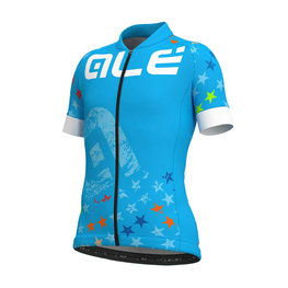 ALÉ Cycling short sleeve jersey - STEELE KIDS  - white/blue