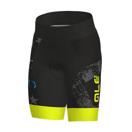 ALÉ Cycling shorts without bib - STELLE KIDS  - black/yellow